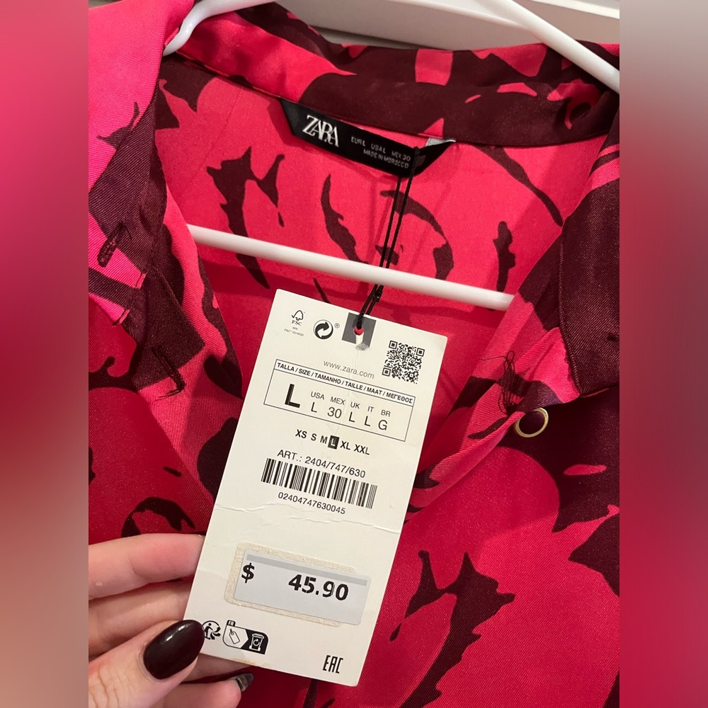 Brand new w tags! Silk Zara button down